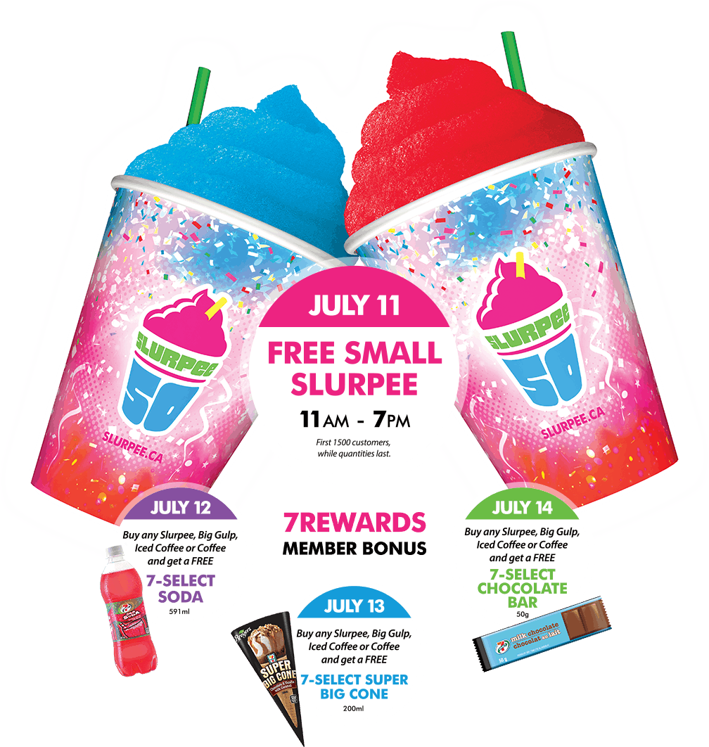 Free Slurpee from 7Eleven on July 11