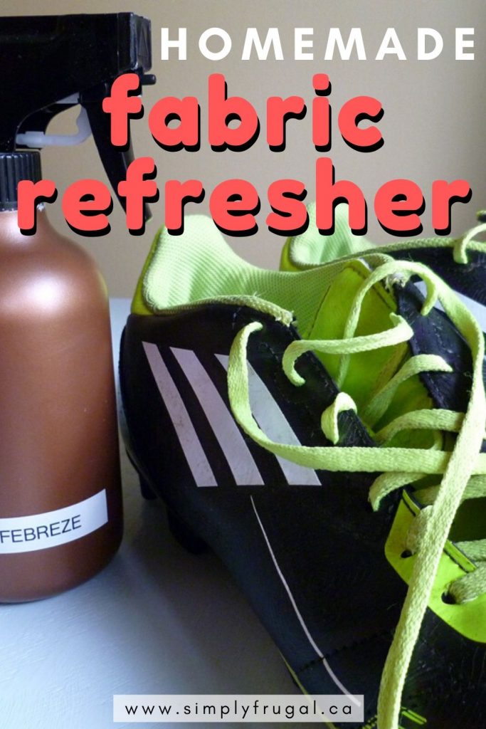 This homemade fabric refresher (Febreze) uses only four ingredients!