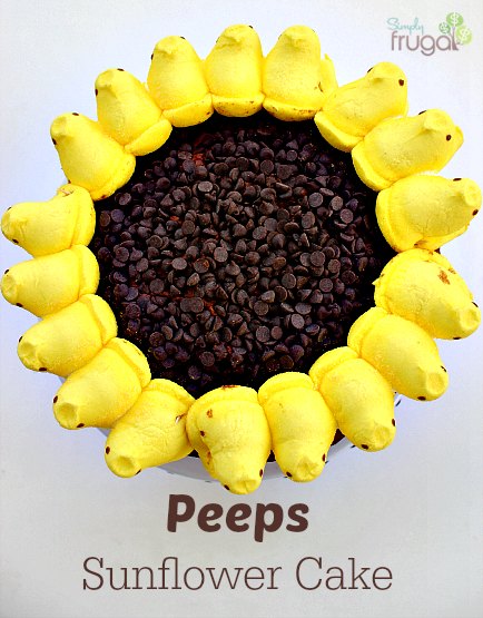 Peeps sunflower cake