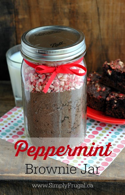 Peppermint Brownie Jar | Homemade Christmas Gift