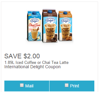 Coupon for $2 off International Delight Iced Beverages