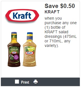New Kraft Salad Dressing Coupon for $0.50 Off