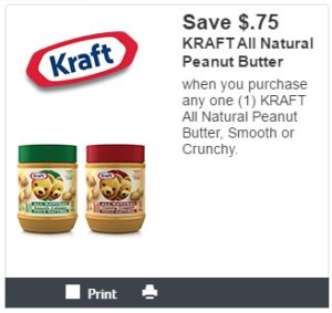 New Kraft All Natural Peanut Butter Coupon