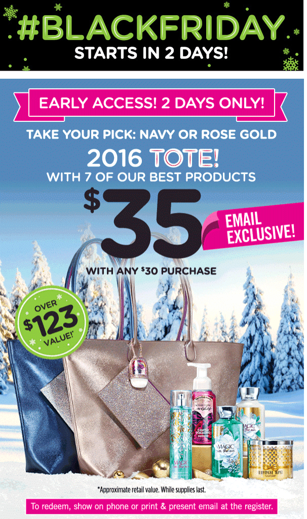 Bath Body Works Canada 2016 Tote Only 35 With Purchase