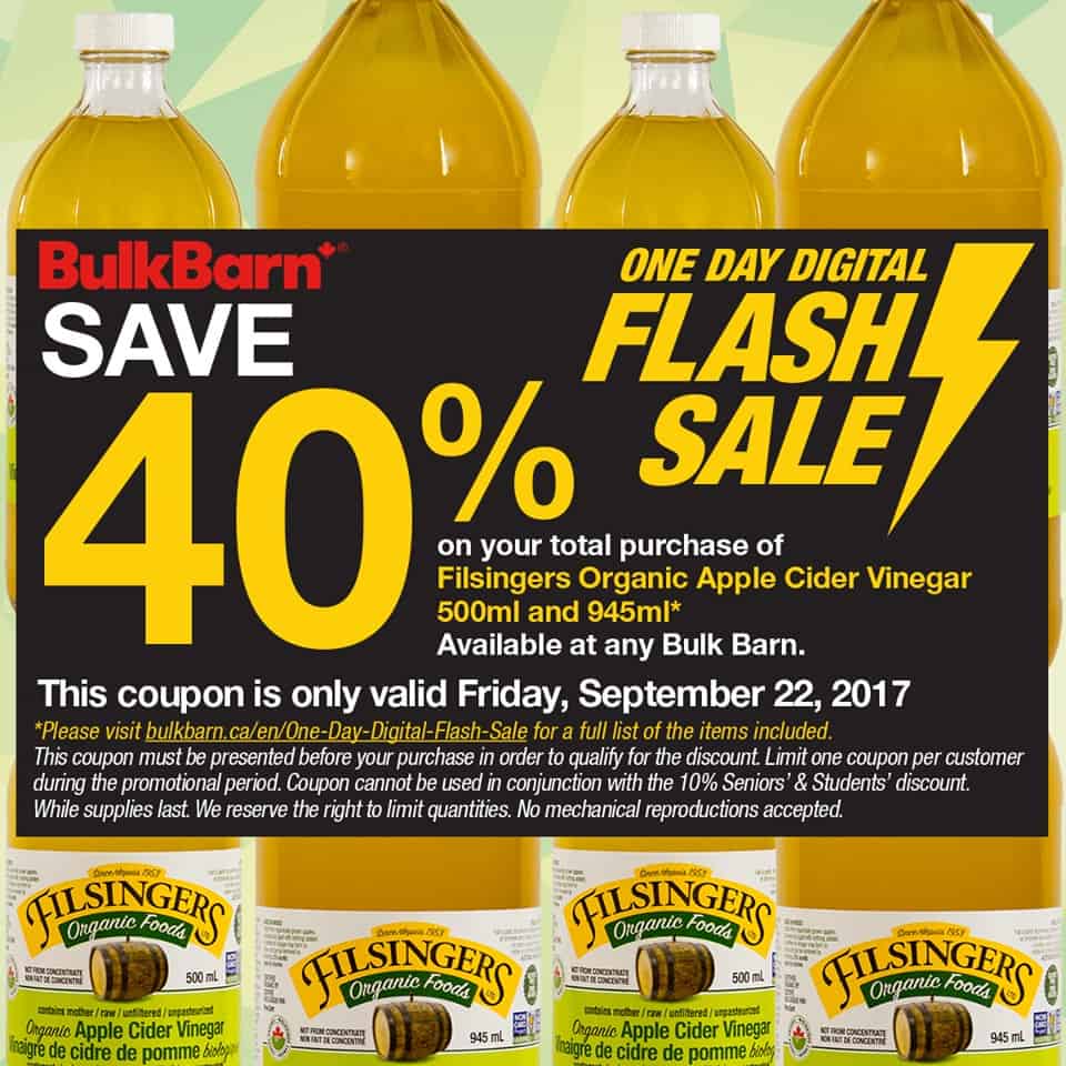 Bulk Barn Flash Sale 40 Off Filsingers Organic Apple Cider