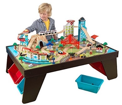 reversible wooden city and train table