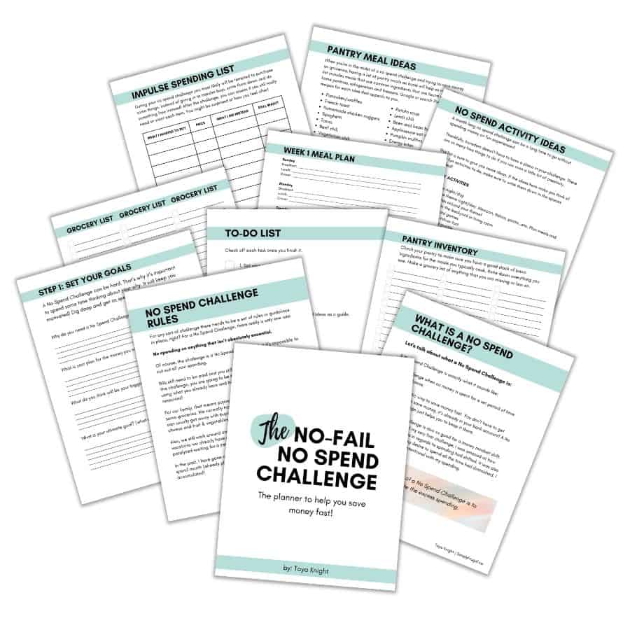 No Spend Challenge Planner