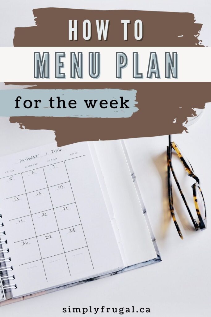 how to menu plan for the week