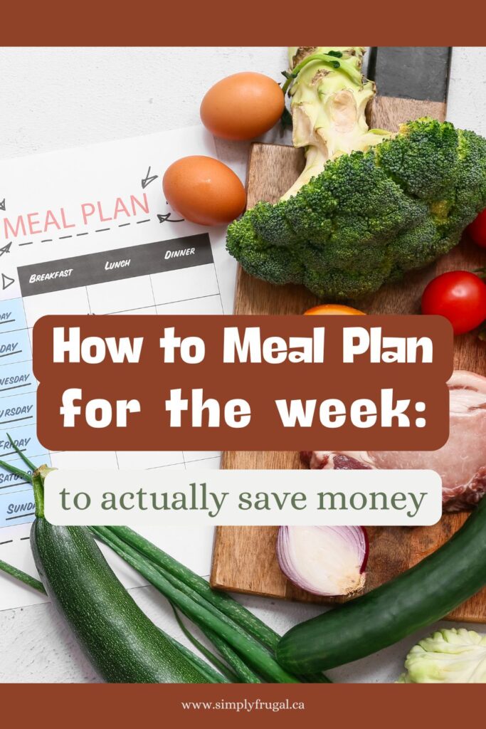 how to meal plan for the week